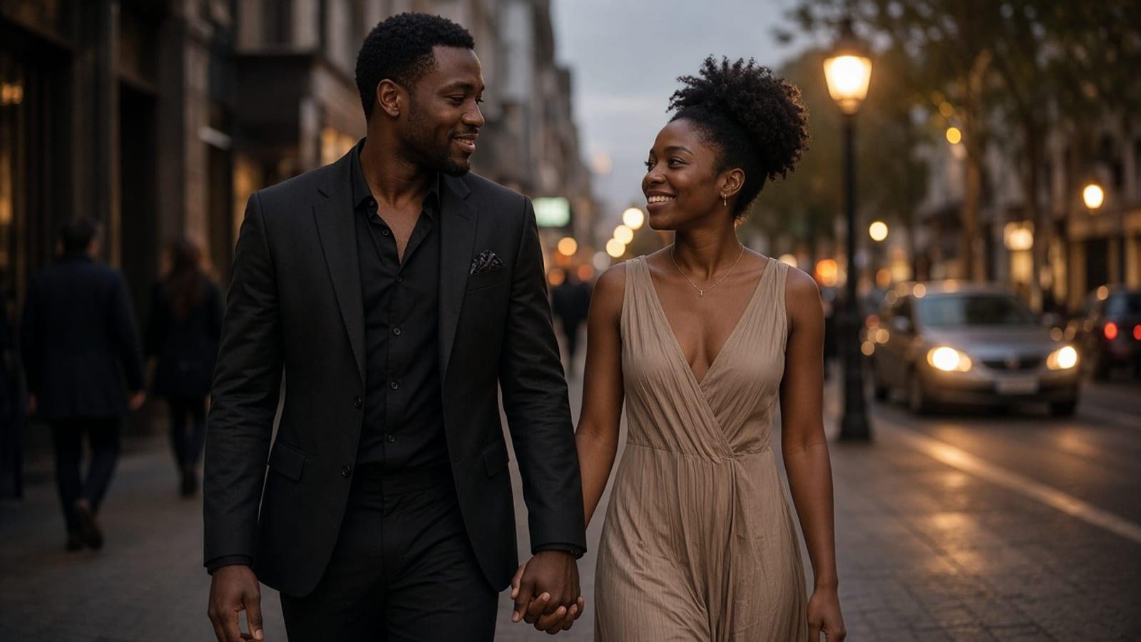 Couple qui marche ensemble
